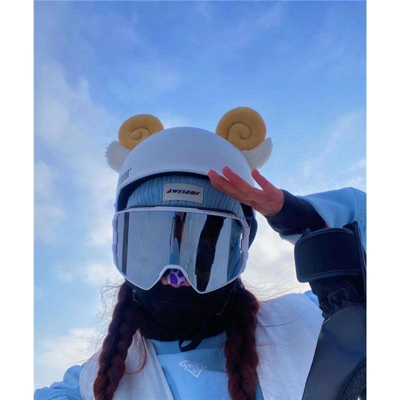 Winter Ski Helmet Decoration With Bunny Ears For Snowboarding Electric Bike Motorcycle Equestrian Headgear Unique Helmet Accessory
