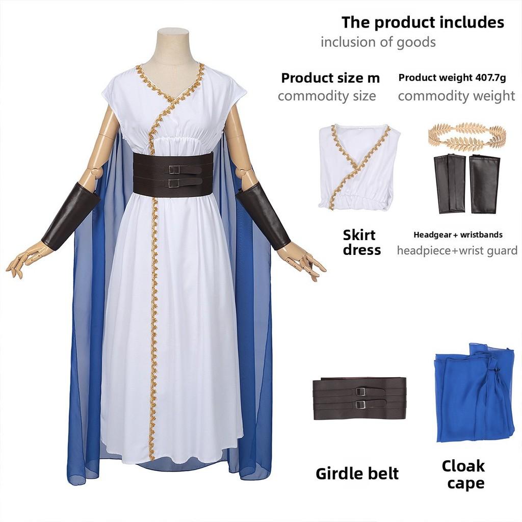 

Medieval Greek Cosplay Costume With Linen Fabric For Stage Performances And Halloween Events L