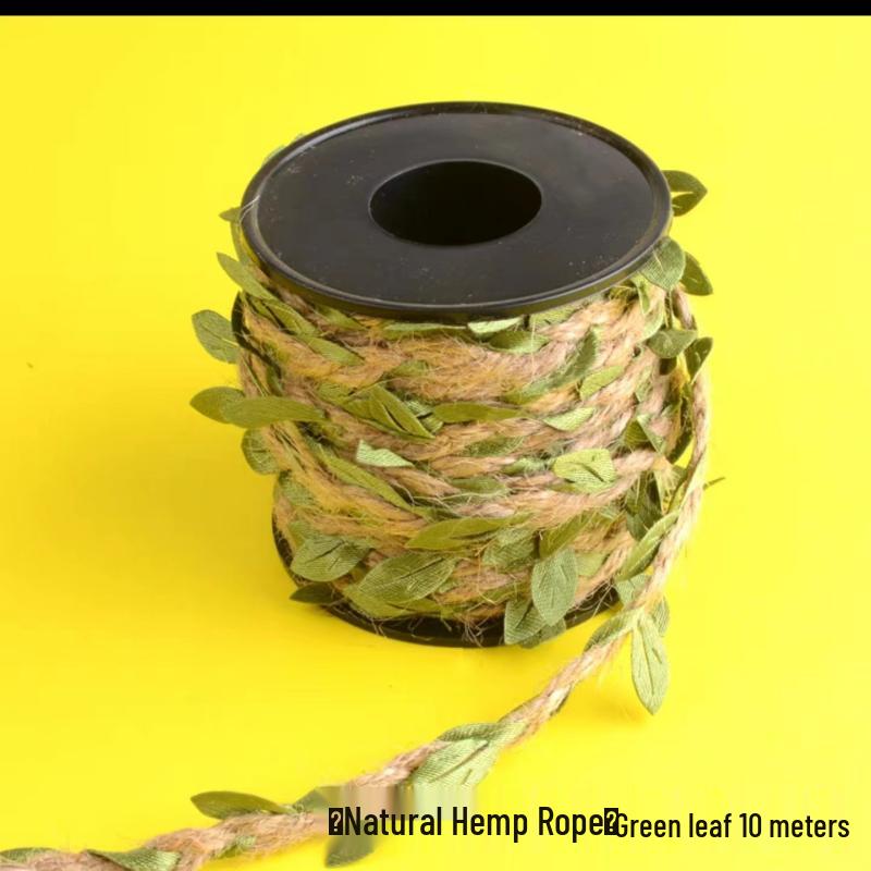 Jute Rope with Rattan Green Leaves for DIY Air Conditioner Pipe Decoration and Crafts