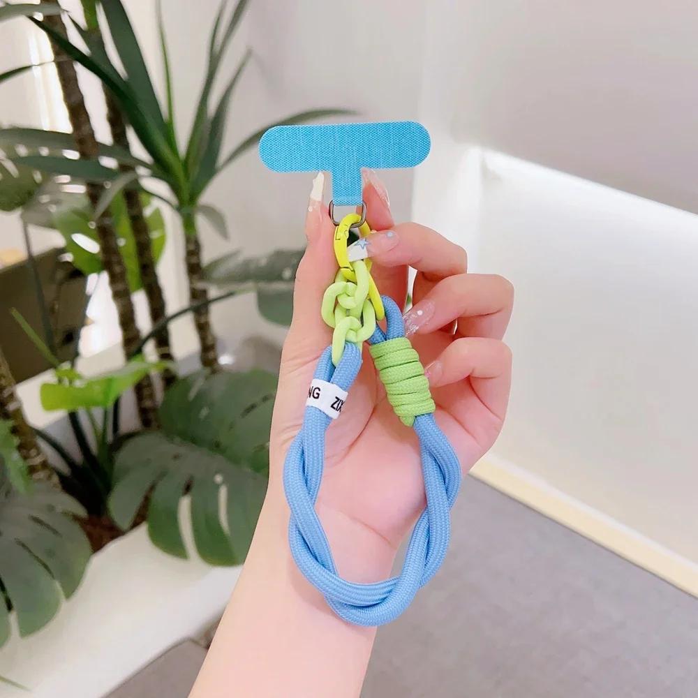 Braided Short Phone Lanyard Outdoor Universal Case Keychain Crossbody Card Hand Cord Clip Rope Anti-lost Wrist Strap Charm Chain