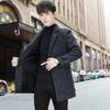 Men's Woolen Coat Medium and Long Trench Coat Men's Trend Large Size Casual Jacket Slim Fit Large Size Men's Clothing