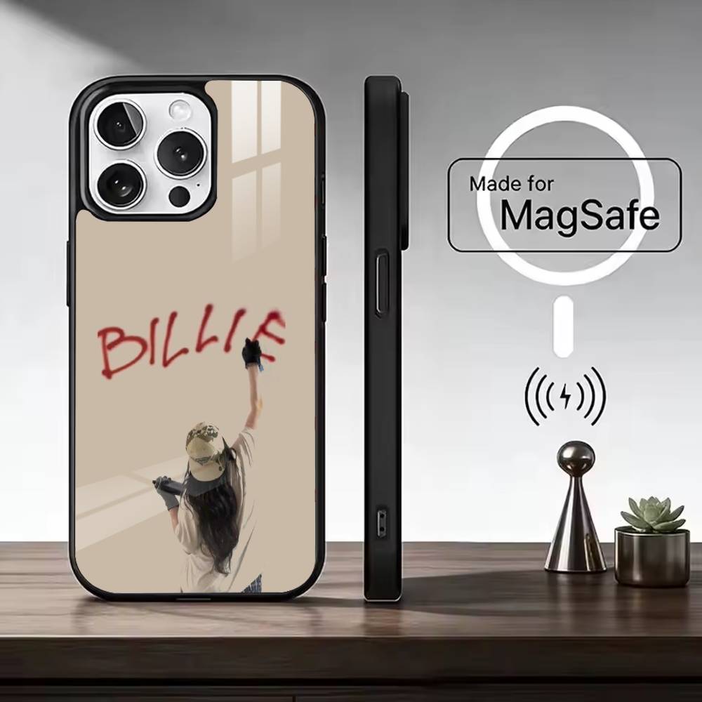 Musician Billie E-Eilish Phone Case For iPhone17,16,15,14,13,12,11 Plus,Pro Magnetic with Magsafe Wireless Charging