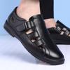 Lederschuhe Herren Sommer neue Herren ausgehöhlte lässige atmungsaktive Leder Mittleren Alters Papa Lochschuhe