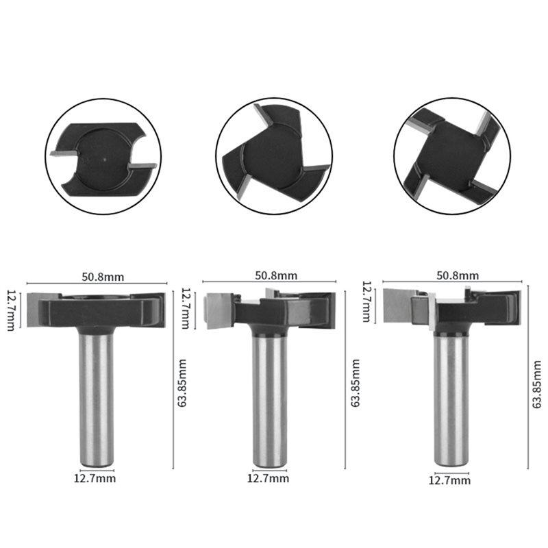 A25F-CNC Spoilboard Surfacing Router Bits, 1/2 Inch Shank, 12.7Mm Diameter, Altin Coated