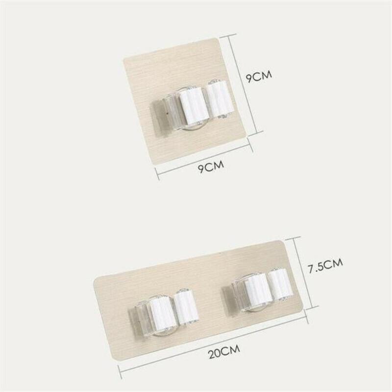 Стеллаж для хранения Щетка Стеллаж для метлы Стеллаж для хранения Кухонные инструменты Настенные аксессуары для дворецкого Бесплатная штамповка Бесшовный крючок Настенная пряжка для швабры Липкий крючок 9 x 9cm белый