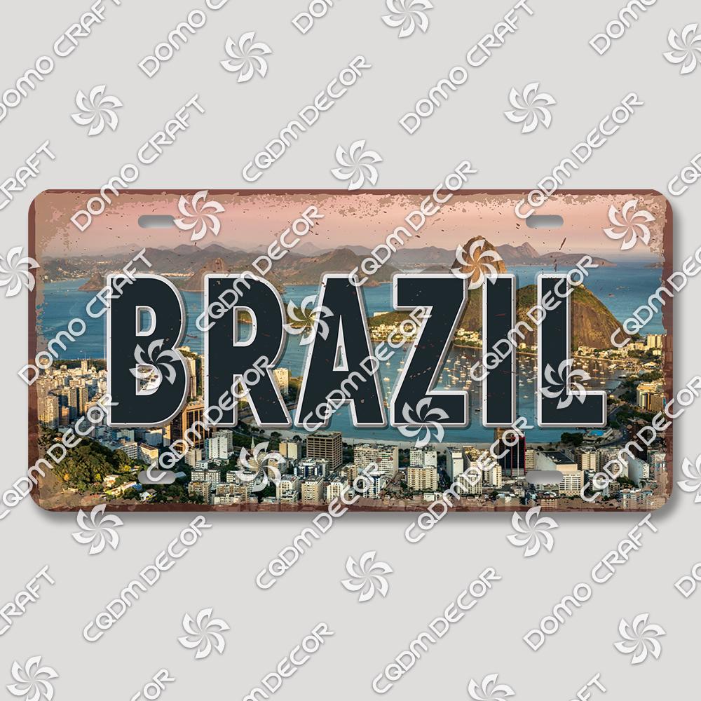Retro National City Plaques Metal Plate Chile Brazil Mexico Metal Tin Signs Garage Car Club Living Room Home Wall Decor