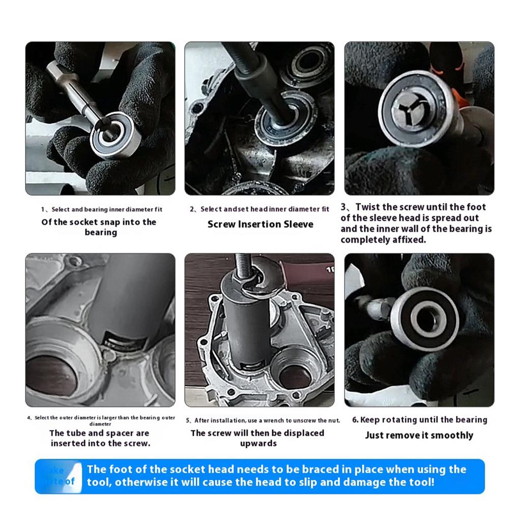 Efficient 12pcs Motorcycle Inner Bearing Puller Extractor Set for Quick and Easy Wheel and Generator Bearing Extraction