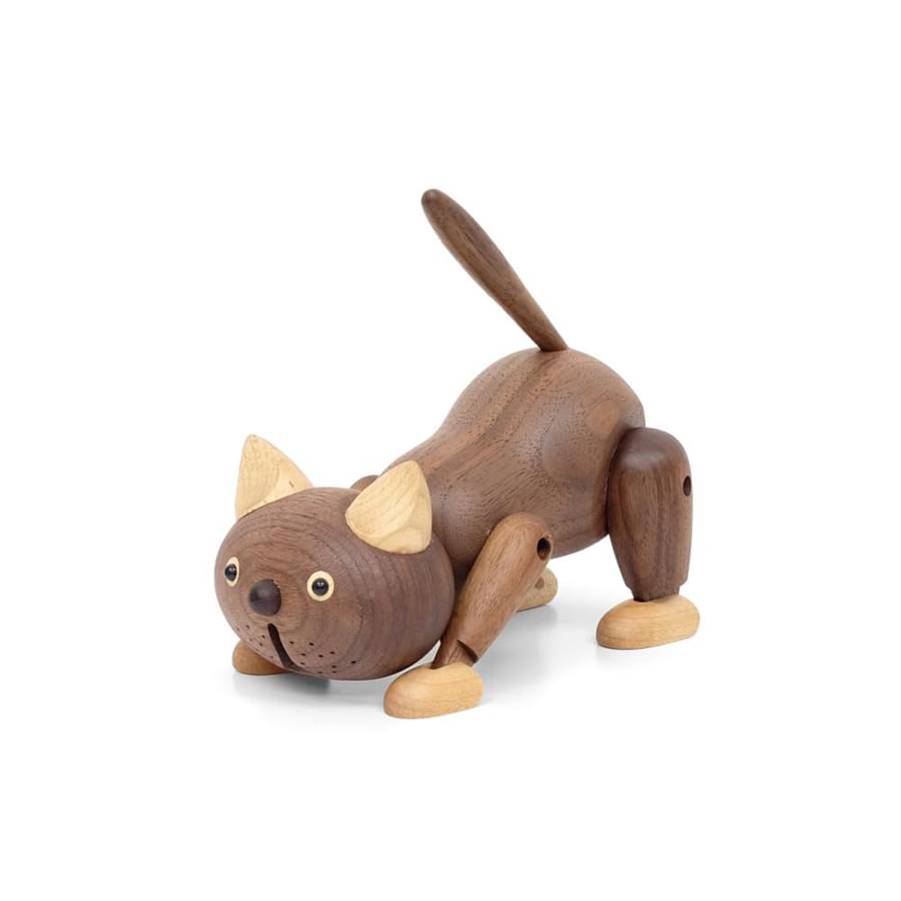 

(hej!e) Large Wooden Cat Figurine, Animal Object, Scandinavian Decor, Interior Doll, Display, Cute, Stylish Action Figure, Wall Decor