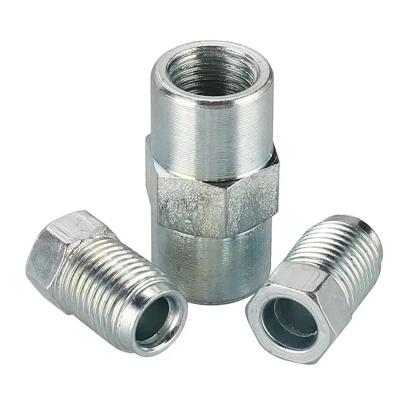 Bremskabel-Verbinder-Kit Bremsleitung 2 Stück 2-Wege-Buchsenverbinder mit 4 M10 10mm Außengewindemuttern für umgekehrte Bördelung 3/16" Leitung