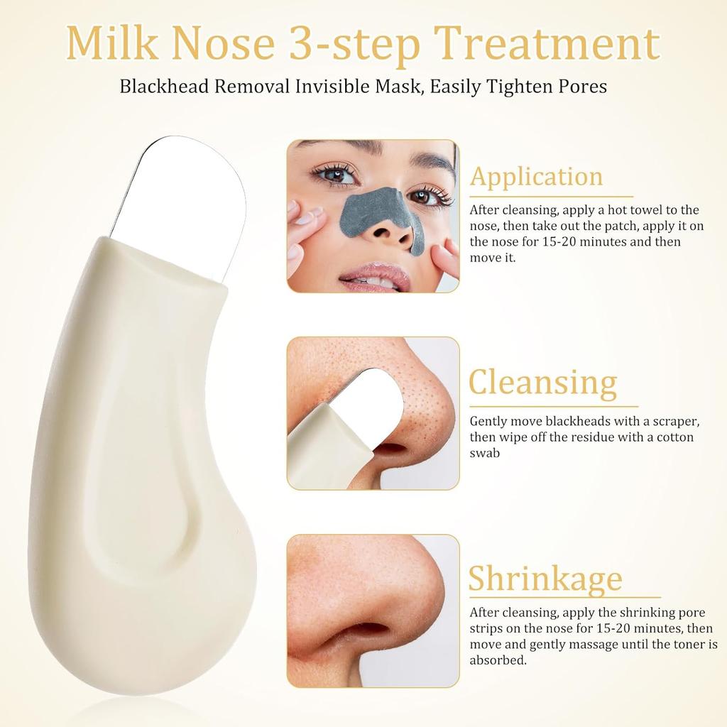 Blackhead Remover Tool, Silicone Nose Blackhead Remover Scraper Skin Spatula Face Scrubber Mild and Safe Pore Extractor Perfect Deep Cleaning Master