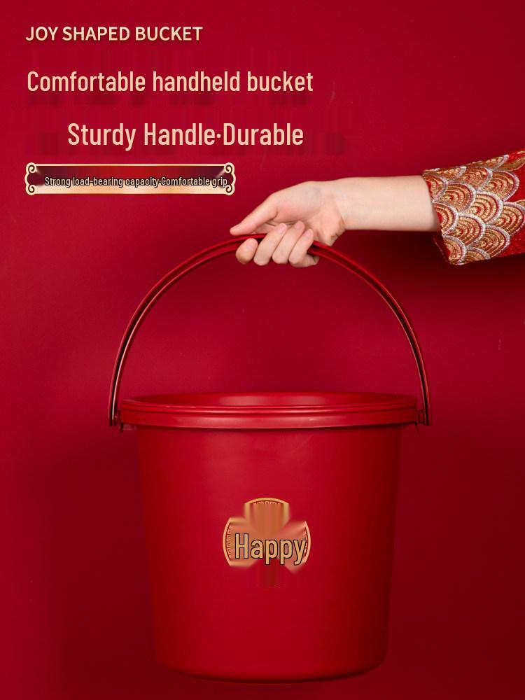 Red Wedding & Housewarming Joy Buckets - Large Plastic Pair in Vibrant Red