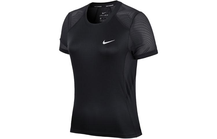 Nike Set in Sleeve Running T Shirt Women s Black AT4197-010 S