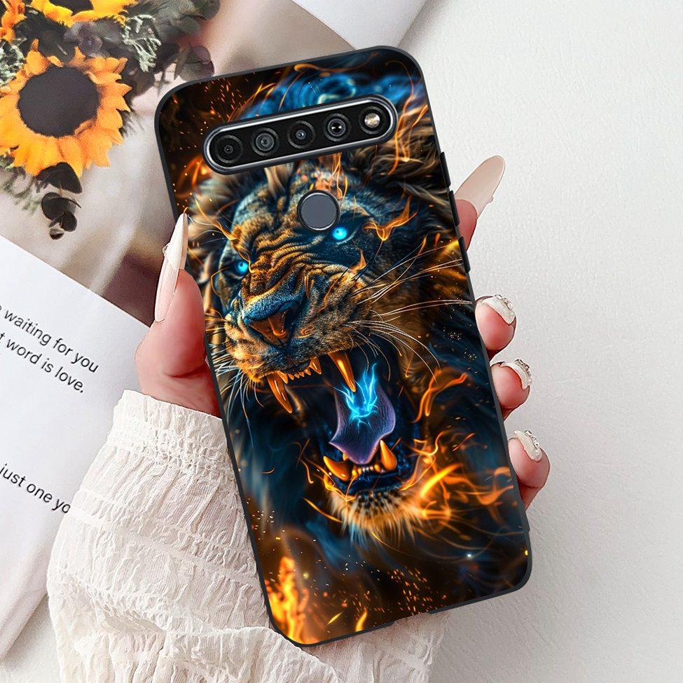 2020 For LG K41S LM-K410 Cover For LG K51S Case LM-K510 Luxury Butterfly Love Cute Cat Cool Handsome Lion Painted Black Silicone