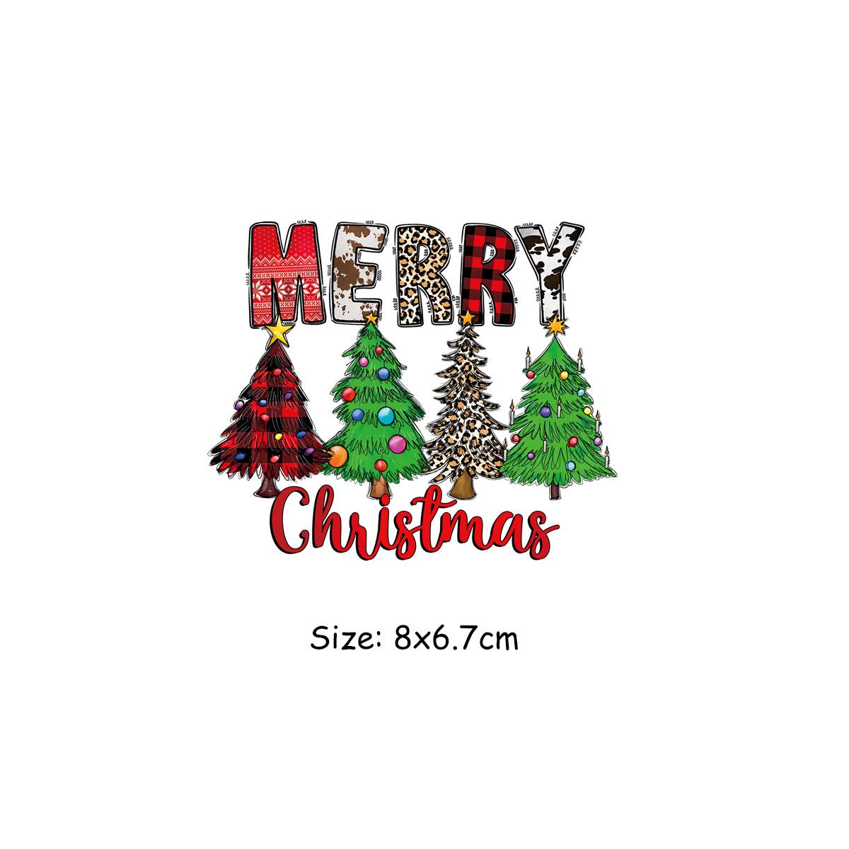 

Нашивки с рождественской елкой для рюкзака, одежды, аксессуары «сделай сам», наклейки в полоску, модные термопрессовые аппликации, термонакладки