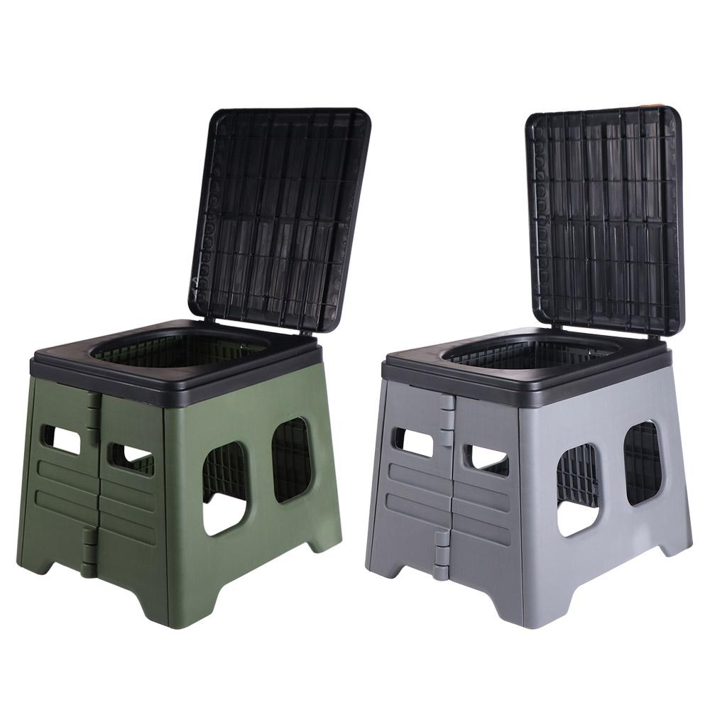 With Lid Outdoor Camp Toilet PP Folding Truck Toilet Portable Folding Toilet  Camping Travel