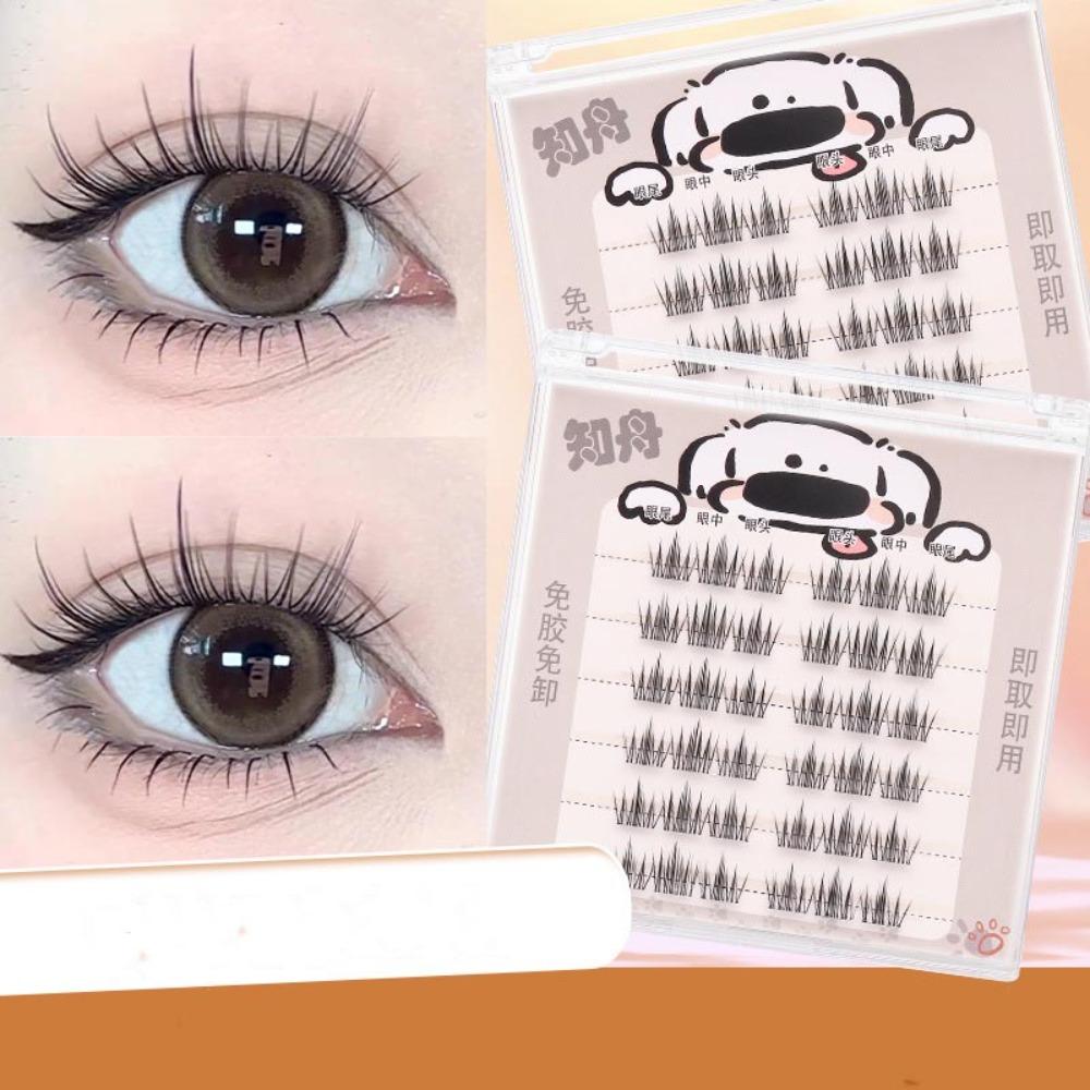 

With Jelly Glue Strips Manga Lashes No Stem No Glue 3D False Eyelashes Party Supplies Type C