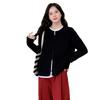 Simple small round neck twist knitted cardigan women's loose and thin versatile sweater jacket top
