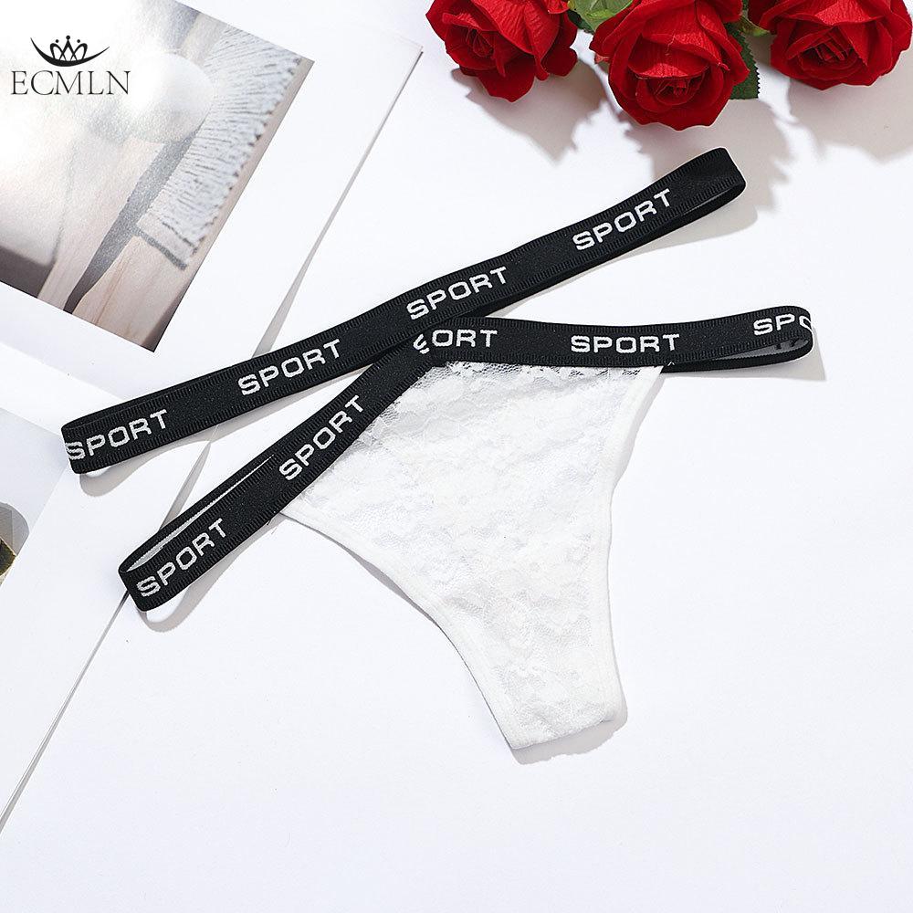 Women's Sexy T-Back Underwear Panties G-String Lace Thongs Briefs Female Fashion Letter Panties Underwear Lingerie