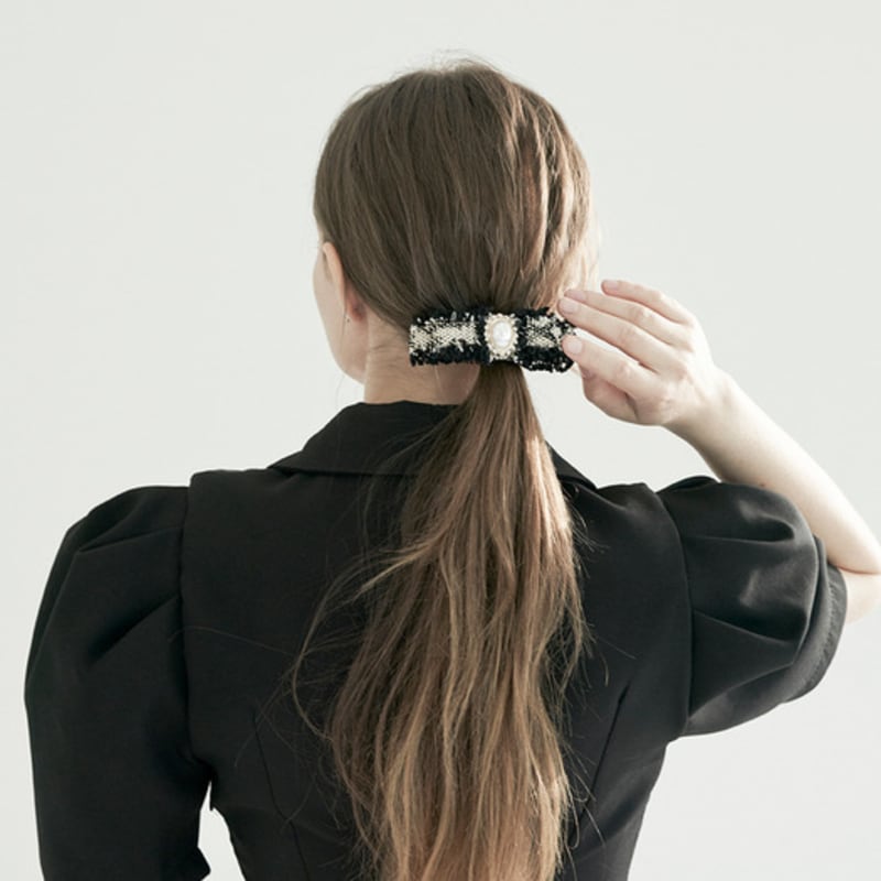 BESTY Classic Tweed Pearl Hairpin