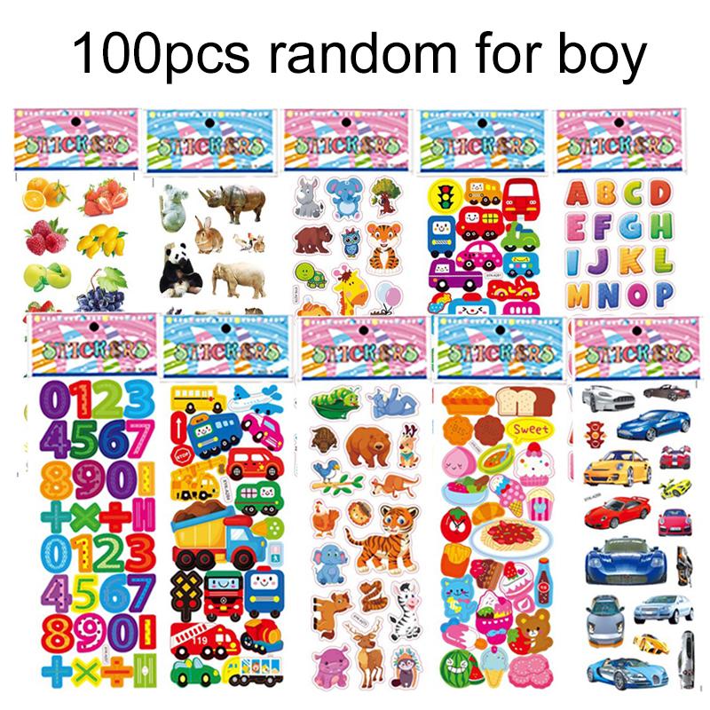 10~100 Stück 3D Dinosaurier-Aufkleber für Kinderspielzeug Heimwanddekoration Cartoon-Aufkleber Scrapbooking Notizbuch Tagebuch Etikettendekoration TMZ