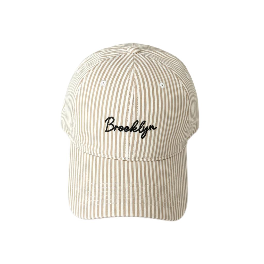 Fashion Hat Stripe Embroidery Brooklyn Baseball Cap Men's and Women's Summer Sunscreen Versatile Cap Trendy