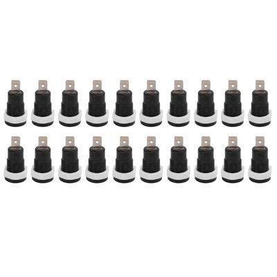 20Pcs Set Banana Socket Female Connector 4mm 0.16in Brass Terminal Stable Current for Ships RVs TrucksBlack