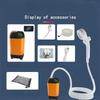 Outdoor Camping Shower IPX7 Waterproof Orange with Digital Display Portable Electric Shower Pump for Hiking Travel Pet Watering