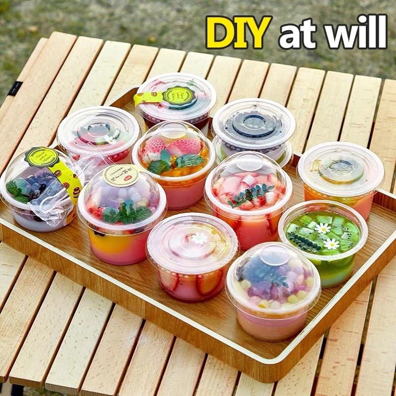 Disposable Dessert Serving Cups with Lids 50PCS 150ML Plastic for Pudding Ice Cream Cake Restaurant Takeout
