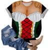 Women Casual Pullover T Shirt Oktoberfest Print Short Sleeve Crew Neck Top Lightweight Comfortable Fit Summer Tee