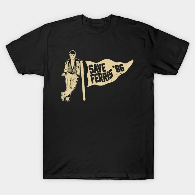 Men Black Print T-shirt Save Ferris Bueller 1986 - Loukajhabn #5891 No-Cut Transfer Paper Print Cotton Tshirt S чёрный