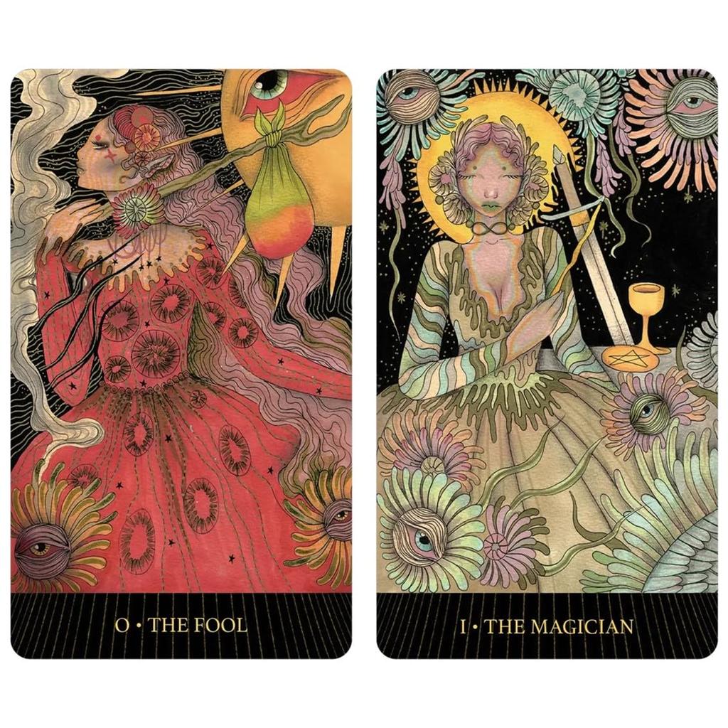 Kancharo 78-Karten Tarot-Set [Das Auge des Geistes Tarot] Enthält ein japanisches Tarotkarten-Grundanleitungsheft und eine Tasche (Authentisch)