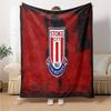 Stoke City Football Club Flannel Blanket, Soft Polyester, Modern Design, All-Season for Camping, Travel, Gifts for Holidays or Birthdays