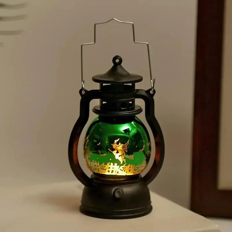 Halloween Decoration Prop Handheld Oil Lamp Pumpkin Lamp Vintage Oil Lamp Bar Escape Room Ghost Festival Scene Atmosphere Setup