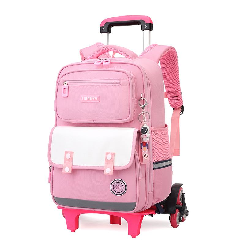 Children School Rolling Backpack for Boy Girls Trolley School Bag with Wheels Students Backpack Kids Book Bag Wheeled Backpack