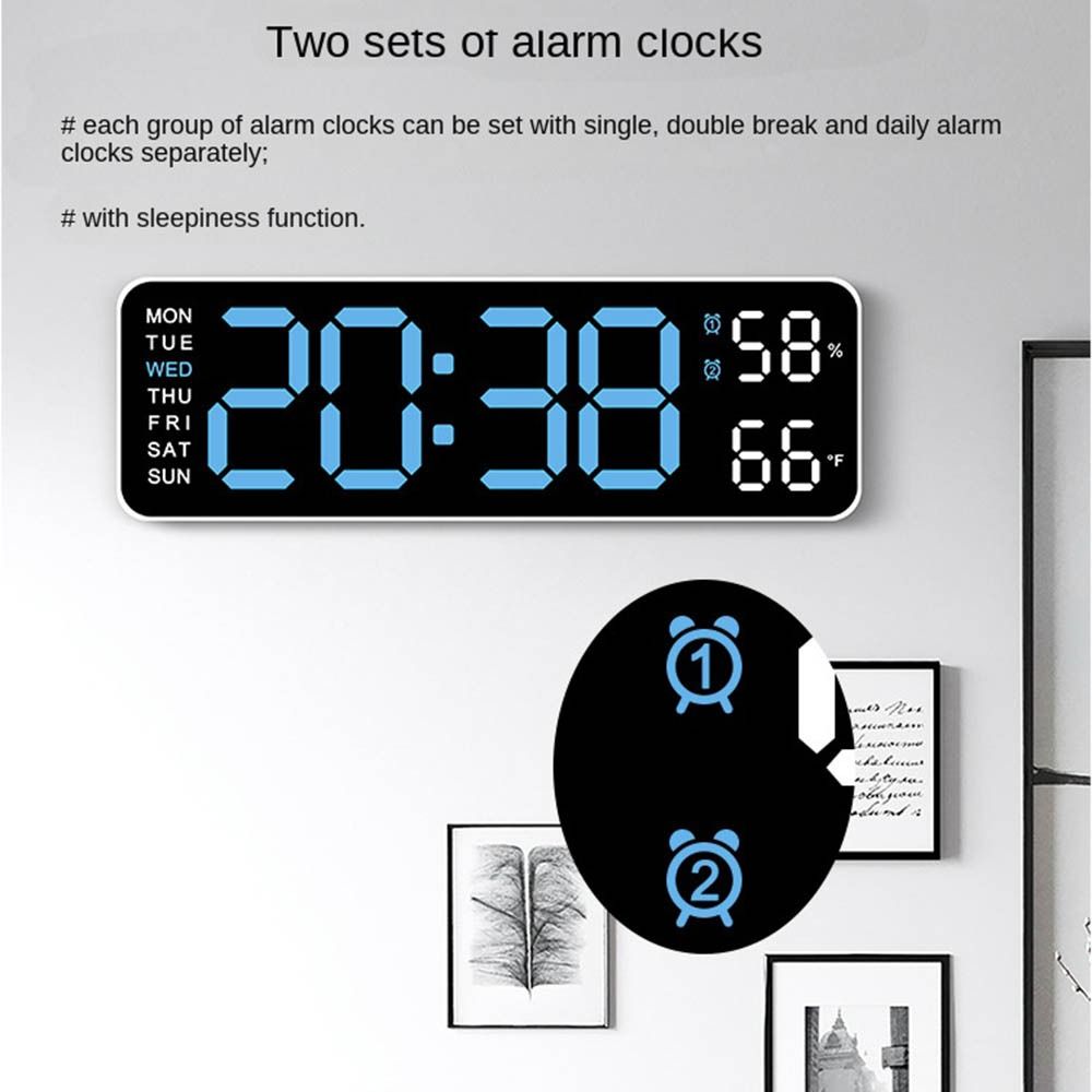 Multi-functional Digital LED Clocks Wall-mounted Display Table Clock  for Bedroom