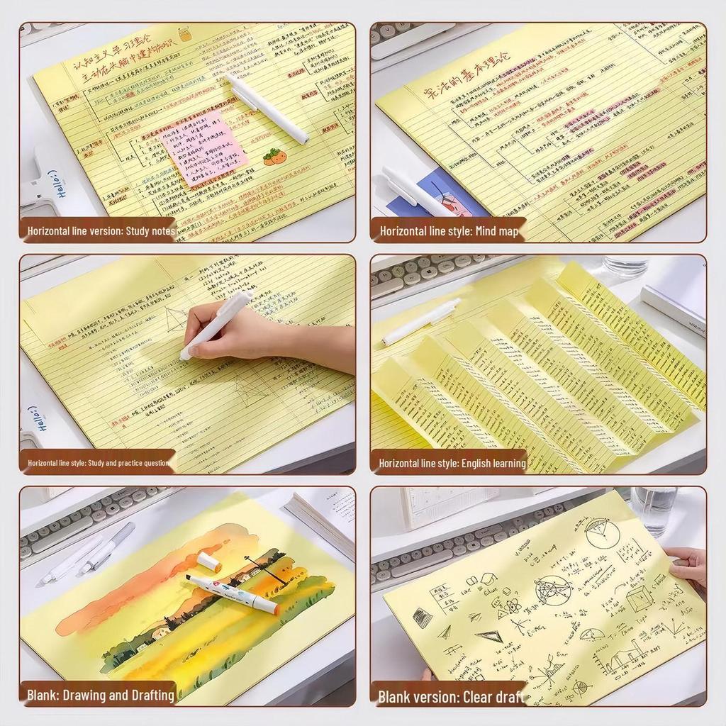 A3 Mind Map Study Notebook with Lined Pages for Students