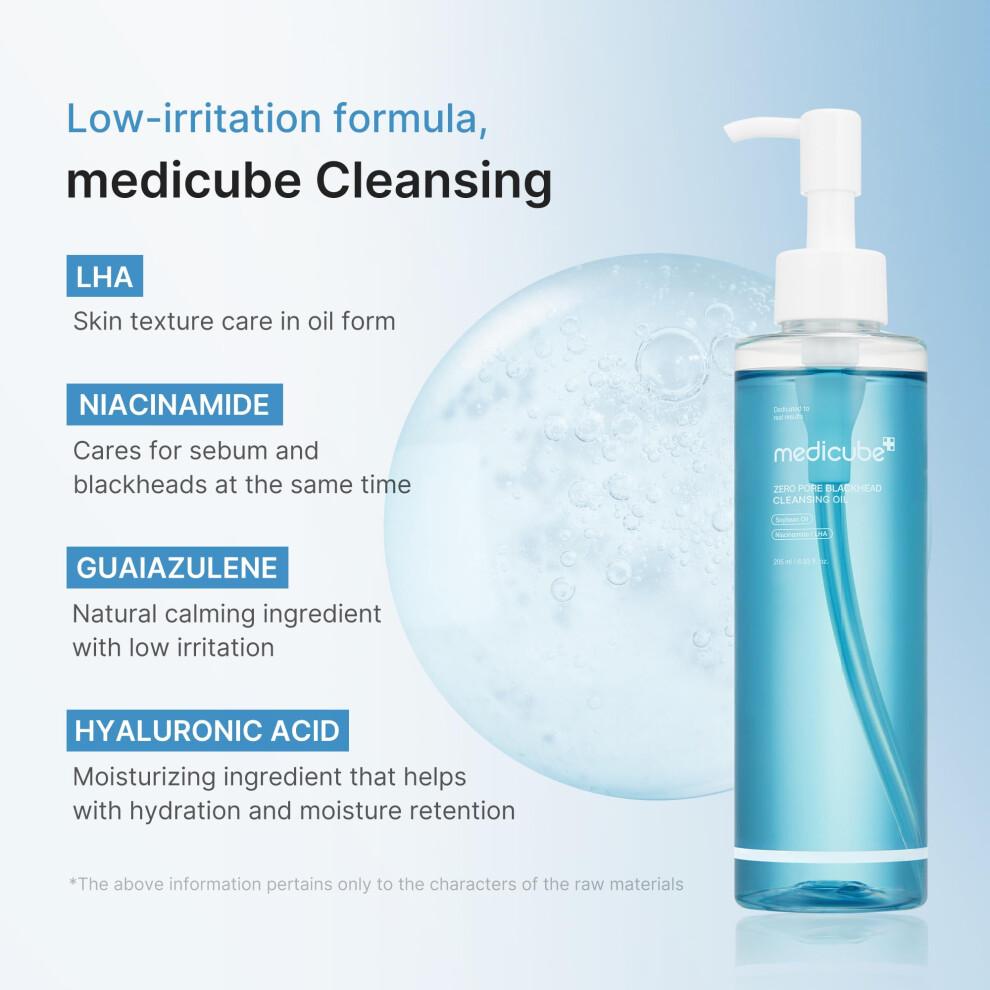 medicube Zero Pore Blackhead Cleansing Oil | Makeup Remover for all skin types, Daily Moisture Facial Cleanser, Low-Irritation | K