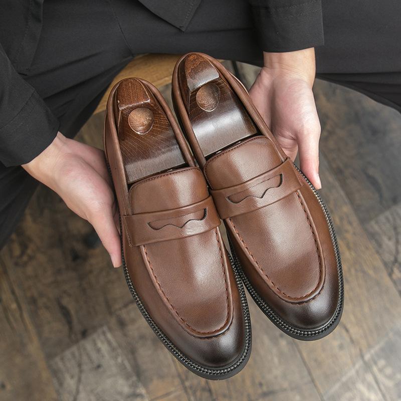 

Костюм Маленькие Кожаные Туфли Лоферы Ретро Повседневные Кожаные Туфли Модные Мужские Деловые Туфли Тренд Британские Свадебные Туфли 47