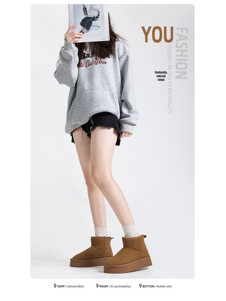 Women's Mid-Calf Fleece-Lined Winter Snow Boots with Thick Soles - G9902