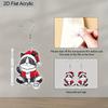 2D Flat Christmas Earrings Cute and Fun Acrylic Christmas Hat Black Cat Earrings Women's Holiday Party Accessories