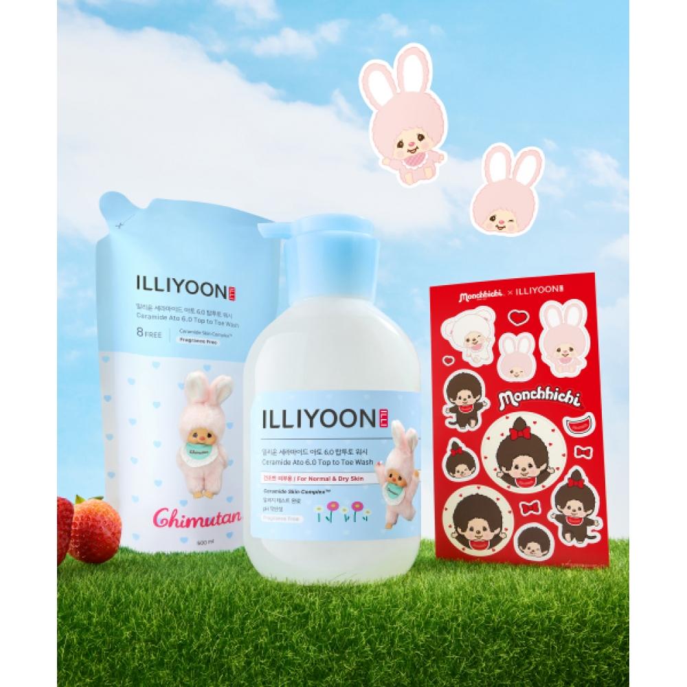

Illiyoon [Monchichi] Ceramide ATo 6.0 Top To Toe Wash 500ml+refill+ Monchichi Illustration Sticker NONE