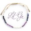 Amethyst braided bracelet for women, crystal bracelet with lapis lazuli, amethyst square spacer, flat knot braided bracelet, colorful crystal braided