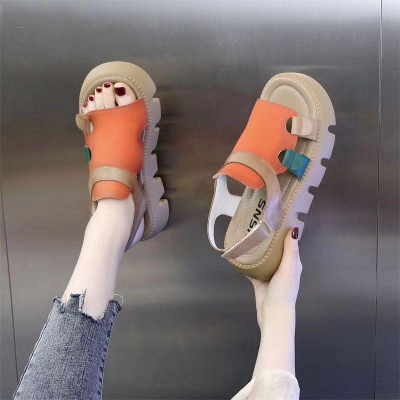 

Женские сандалии на толстой подошве, новые повседневные модные дышащие римские сандалии на мягкой подошве в стиле ретро 40 оранжевый