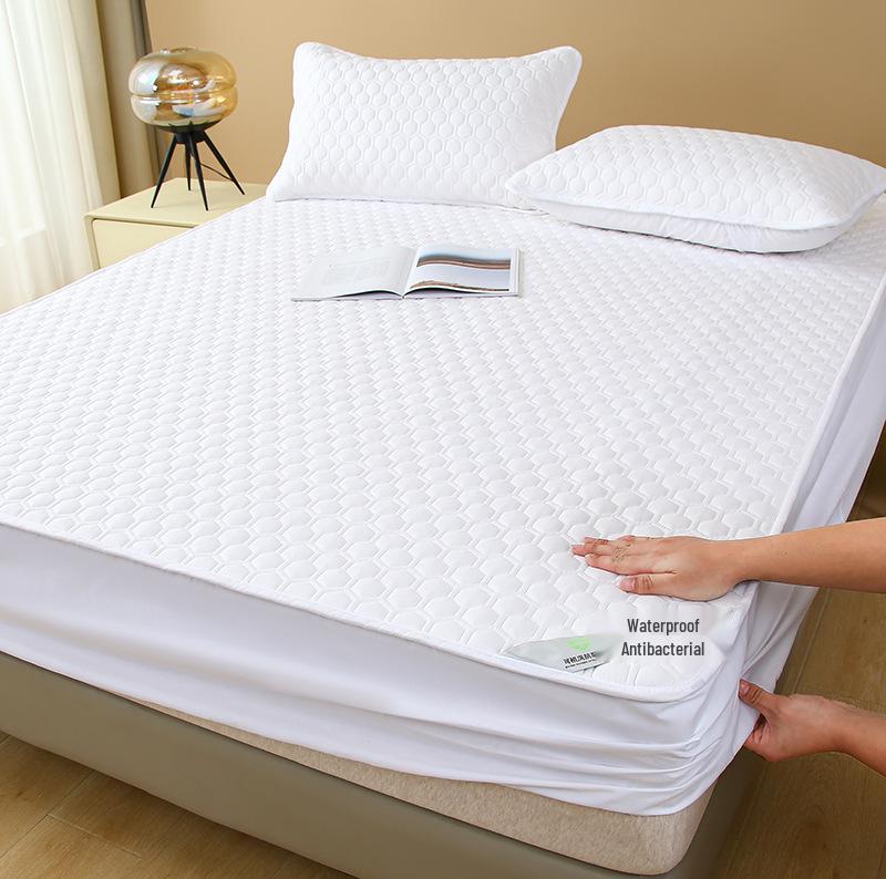 Waterproof Quilted Thick Mattress Protector - Machine Washable & Urine Proof Dust Cover Single Pillowcase