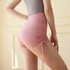 New Nude Yoga Shorts For Women, Pleated Drawstring Fitness Shorts For Outerwear, Anti Glare Running Sports Hot Pants For Women