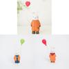 Modern Minimalist Wooden Bunny Decor With Balloon Figurine For Home Office And Gift Giving
