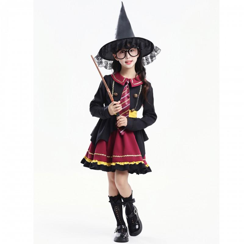 S-XL Kids Harry Wizard Cosplay Costume Parent-Child Matching Outfit Girls Halloween Stage Play Dress