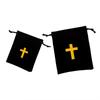 Pack Of 10 Velvet Drawstring Bags Rosary Bags Jewelry Gift Pouch Featuring Cross Design For Jewelry And Travel Storage