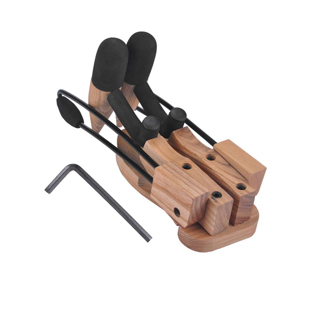 Skládací držák stojanu na hudební nástroje z tvrdého dřeva pro baskytaru elektrické kytary