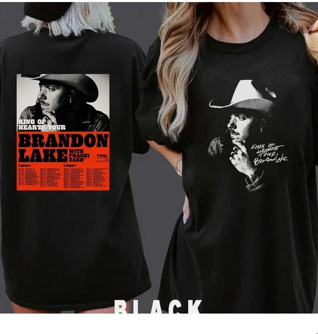 Brandon Lakes KING OF HEARTS TOUR 2025 2026 Double Sided TShirt M